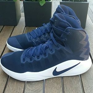 navy blue and white hyperdunks